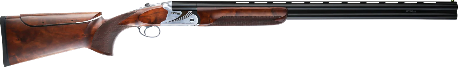 Osso competition over-and-under with an adjustable comb and a silver receiver