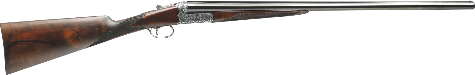 Estate trigger-plate side-by-side with an engraved white receiver